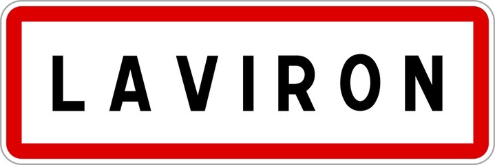 Panneau entrée ville agglomération Laviron / Town entrance sign Laviron