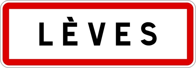 Panneau entrée ville agglomération Lèves / Town entrance sign Lèves