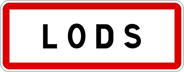 Panneau entrée ville agglomération Lods / Town entrance sign Lods