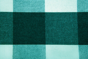 closeup of the  checkered black and blue tabric texture