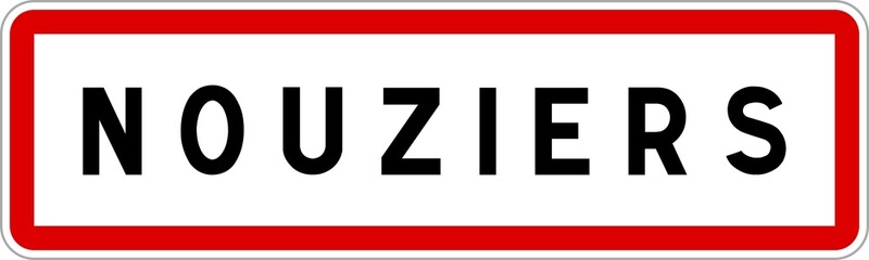 Panneau entrée ville agglomération Nouziers / Town entrance sign Nouziers