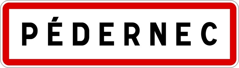 Panneau entrée ville agglomération Pédernec / Town entrance sign Pédernec