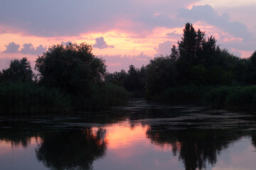 sunrise over the lake