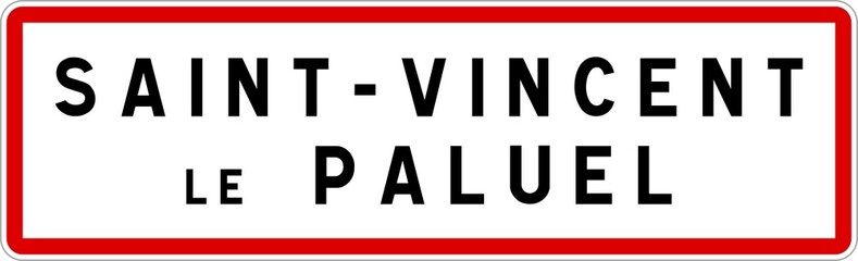 Panneau entrée ville agglomération Saint-Vincent-le-Paluel / Town entrance sign Saint-Vincent-le-Paluel