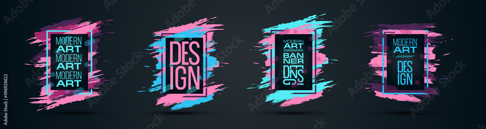 Aufkleber vector frame for text modern art graphics for hipsters . dynamic frame stylish geometric black backg
