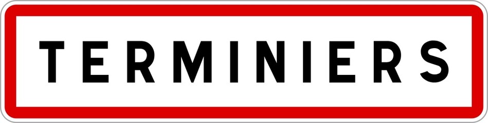 Panneau entrée ville agglomération Terminiers / Town entrance sign Terminiers