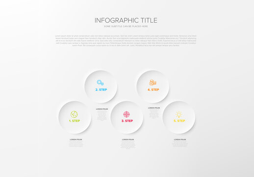 Simple Light Five Steps Infographic Layout