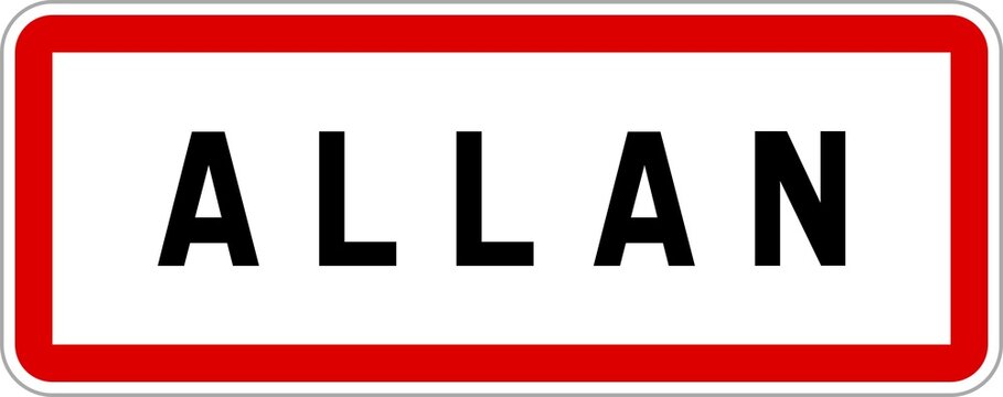 Panneau entr&eacute;e ville agglom&eacute;ration Allan / Town entrance sign Allan