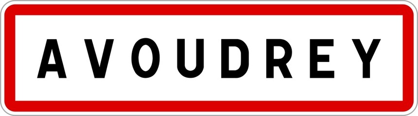 Panneau entrée ville agglomération Avoudrey / Town entrance sign Avoudrey