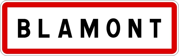 Panneau entrée ville agglomération Blamont / Town entrance sign Blamont