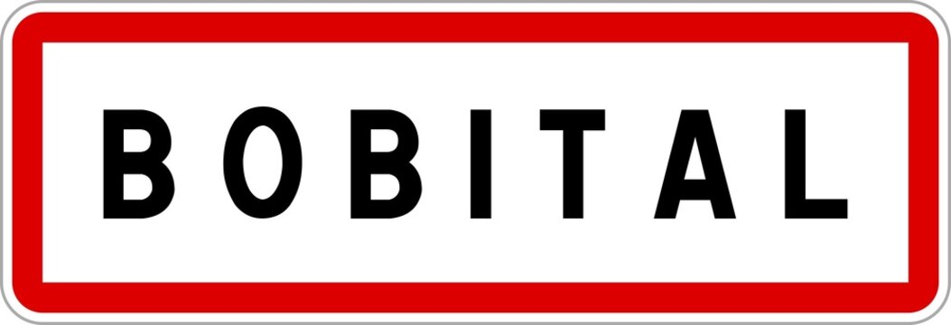 Panneau entrée ville agglomération Bobital / Town entrance sign Bobital