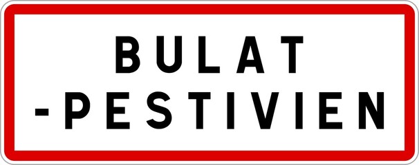 Panneau entrée ville agglomération Bulat-Pestivien / Town entrance sign Bulat-Pestivien