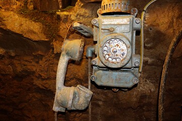 old rusty phone in old industry 