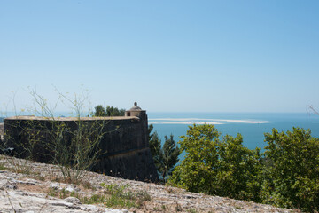 Fototapeta na wymiar Tranquile scene from fort of Saint Philip. Setubal, Portugal