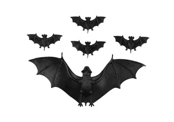 halloween black bats isolated on white background