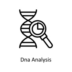 Dna Analysis vector Outline Icon Design illustration. Educational Technology Symbol on White background EPS 10 File