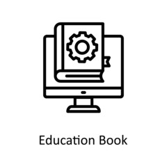 Education Book vector Outline Icon Design illustration. Educational Technology Symbol on White background EPS 10 File
