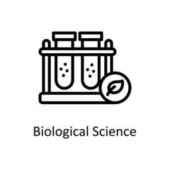 Biological Science vector Outline Icon Design illustration. Educational Technology Symbol on White background EPS 10 File