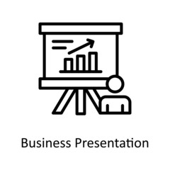 Business Presentation vector Outline Icon Design illustration. Educational Technology Symbol on White background EPS 10 File