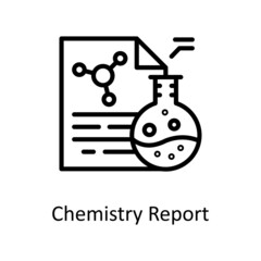 Chemistry Report vector Outline Icon Design illustration. Educational Technology Symbol on White background EPS 10 File