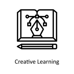 Creative Learning vector Outline Icon Design illustration. Educational Technology Symbol on White background EPS 10 File