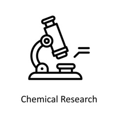 Chemical Research vector Outline Icon Design illustration. Educational Technology Symbol on White background EPS 10 File