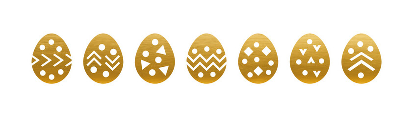 Obraz premium Golden Easter Eggs Set - Vector Illustration