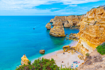 Cliffs near Benagil in Algarve region of Portugal