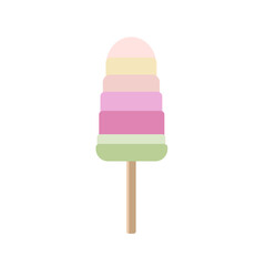 A colorful popsicle ice cream icon, a flat fruit ice cream illustration