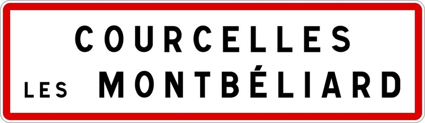 Panneau entrée ville agglomération Courcelles-lès-Montbéliard / Town entrance sign Courcelles-lès-Montbéliard