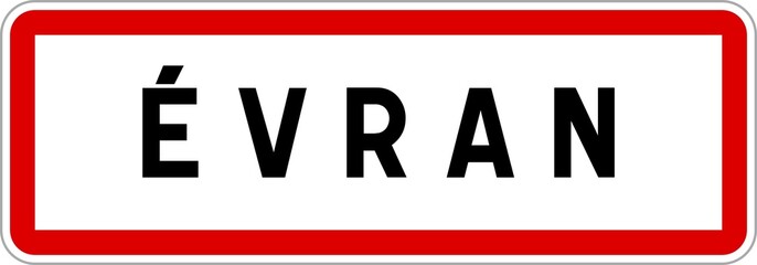 Panneau entrée ville agglomération Évran / Town entrance sign Évran