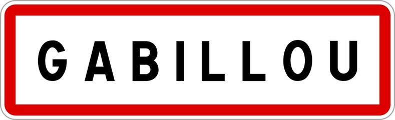 Fototapeta premium Panneau entrée ville agglomération Gabillou / Town entrance sign Gabillou