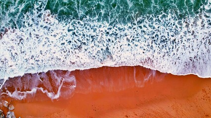 bird eye du plage avec un drone