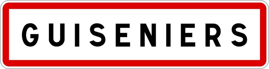 Panneau entrée ville agglomération Guiseniers / Town entrance sign Guiseniers