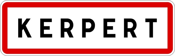 Panneau entrée ville agglomération Kerpert / Town entrance sign Kerpert