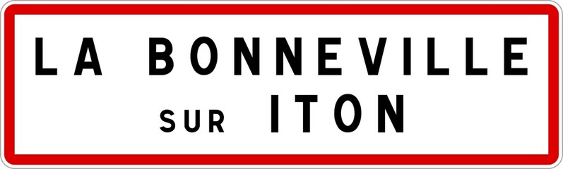 Panneau entrée ville agglomération La Bonneville-sur-Iton / Town entrance sign La Bonneville-sur-Iton