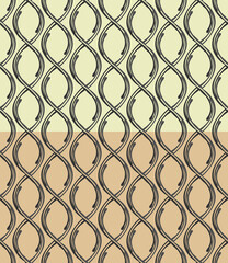 Naklejka premium Ethnic seamless pattern. Doodle, hand drawn ornamental line, black ink brush stroke, geometric grid. Vector