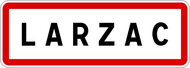 Panneau entrée ville agglomération Larzac / Town entrance sign Larzac