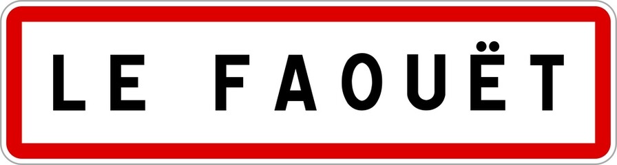 Fototapeta na wymiar Panneau entrée ville agglomération Le Faouët / Town entrance sign Le Faouët