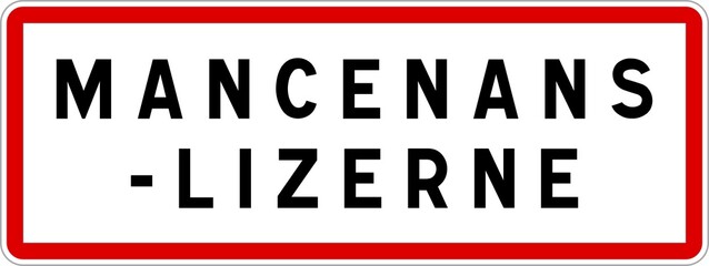 Panneau entrée ville agglomération Mancenans-Lizerne / Town entrance sign Mancenans-Lizerne