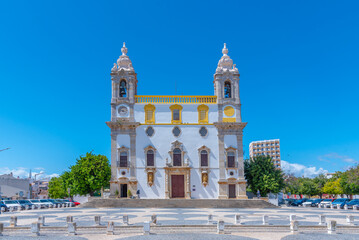 Carmo church with famous capela dos ossos at Faro, Portugal