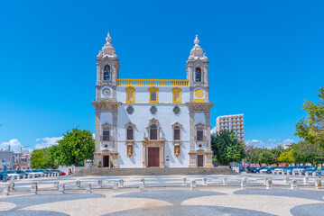 Carmo church with famous capela dos ossos at Faro, Portugal