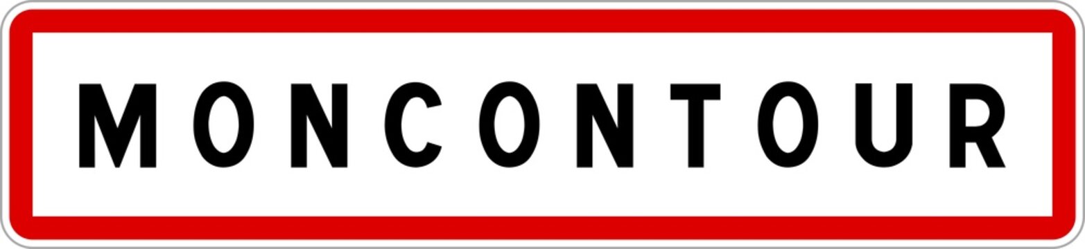 Panneau entr&eacute;e ville agglom&eacute;ration Moncontour / Town entrance sign Moncontour