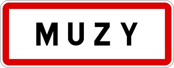 Panneau entrée ville agglomération Muzy / Town entrance sign Muzy
