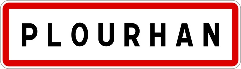 Panneau entrée ville agglomération Plourhan / Town entrance sign Plourhan