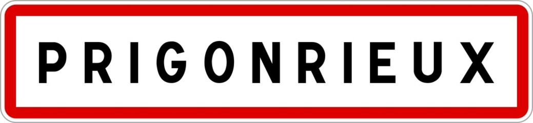 Panneau entrée ville agglomération Prigonrieux / Town entrance sign Prigonrieux