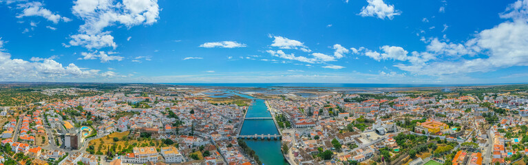 Aerial view of Portuguese town Tavira