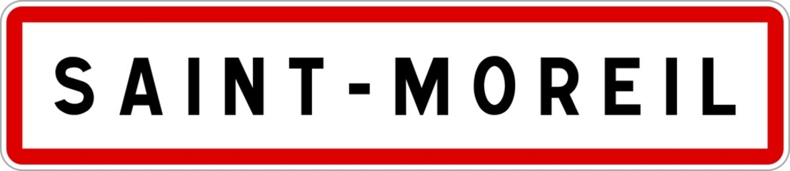 Panneau entrée ville agglomération Saint-Moreil / Town entrance sign Saint-Moreil
