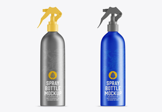 Metallic Spray Bottle Mockup