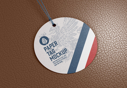 Round Paper Tag Mockup